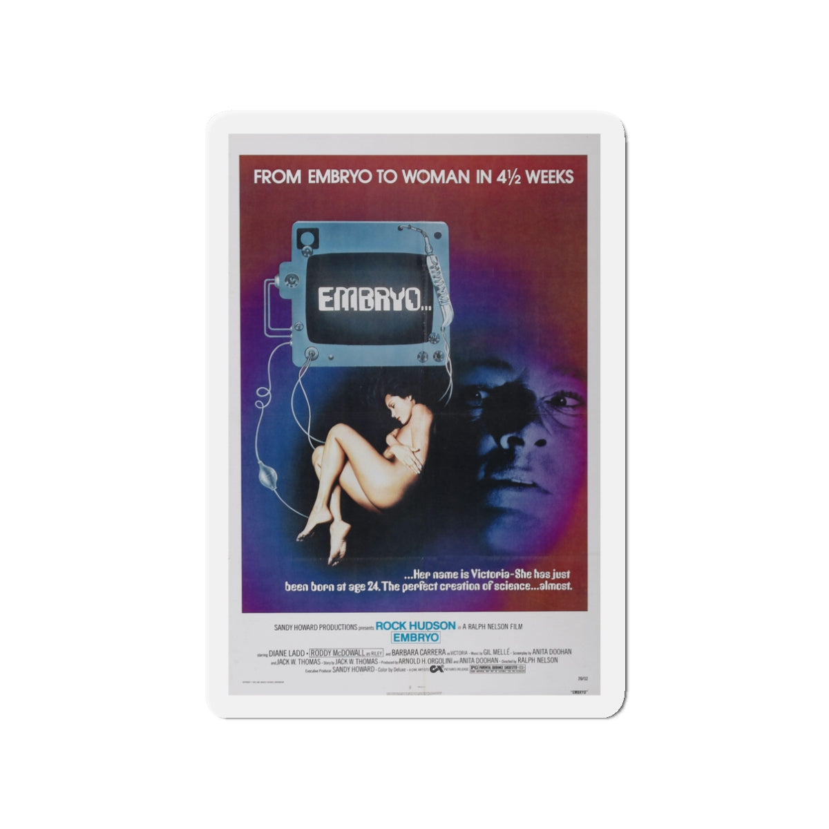 EMBRYO 1976 Movie Poster - Die-Cut Magnet-3" x 3"-The Sticker Space