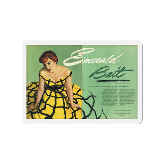 Emerald Bait, Esquire, October 1951 (Magazine Illustration) Refrigerator Magnet-2" x 2"-The Sticker Space