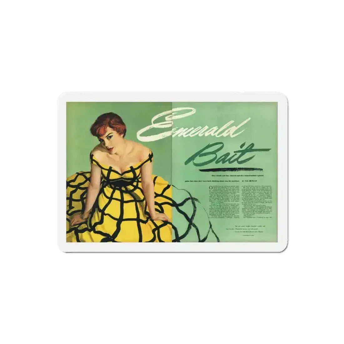 Emerald Bait, Esquire, October 1951 (Magazine Illustration) Refrigerator Magnet - The Sticker Space