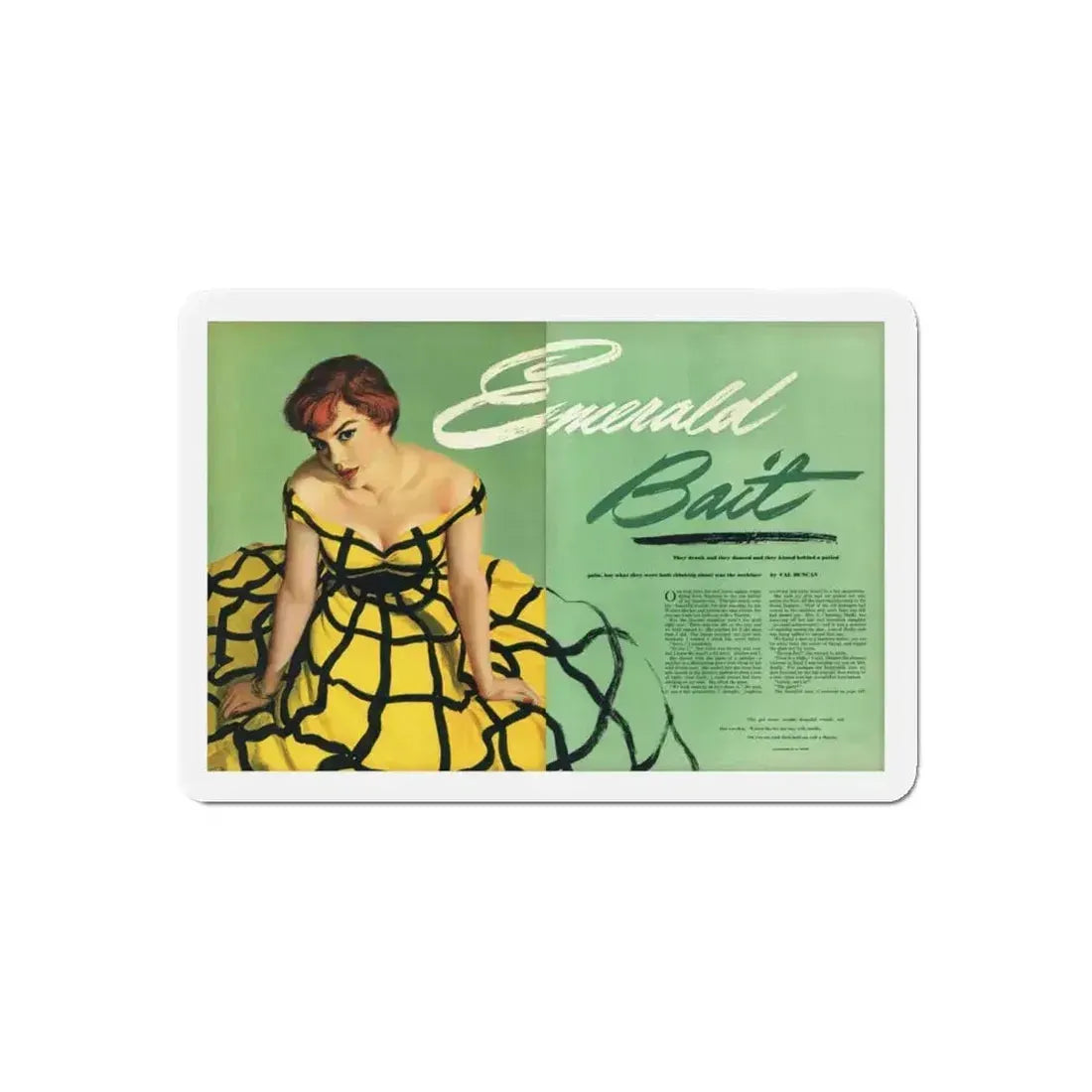 Emerald Bait, Esquire, October 1951 (Magazine Illustration) Refrigerator Magnet - The Sticker Space