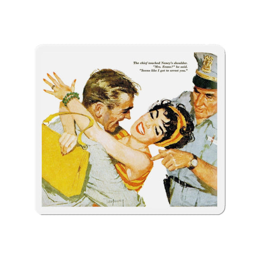 Emergency Message, Redbook, September 1958 (Magazine Illustration) Refrigerator Magnet-2" x 2"-The Sticker Space