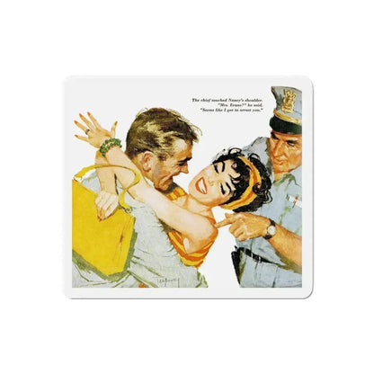 Emergency Message, Redbook, September 1958 (Magazine Illustration) Refrigerator Magnet 6 Inch Die-Cut - The Sticker Space