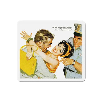 Emergency Message, Redbook, September 1958 (Magazine Illustration) Refrigerator Magnet - The Sticker Space