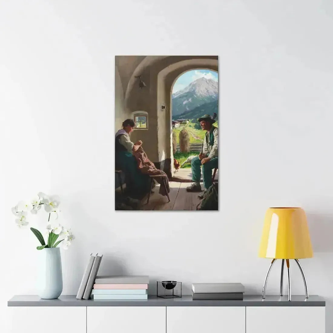 Emil Rau (1858-1897) A Conversation - Canvas Wall Art - The Sticker Space