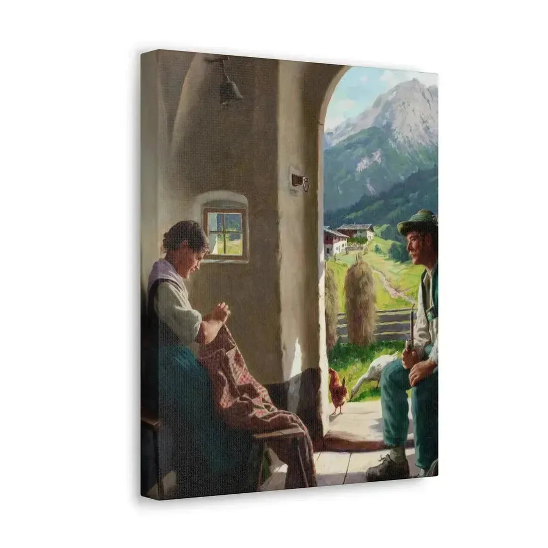 Emil Rau (1858-1897) A Conversation - Canvas Wall Art - The Sticker Space