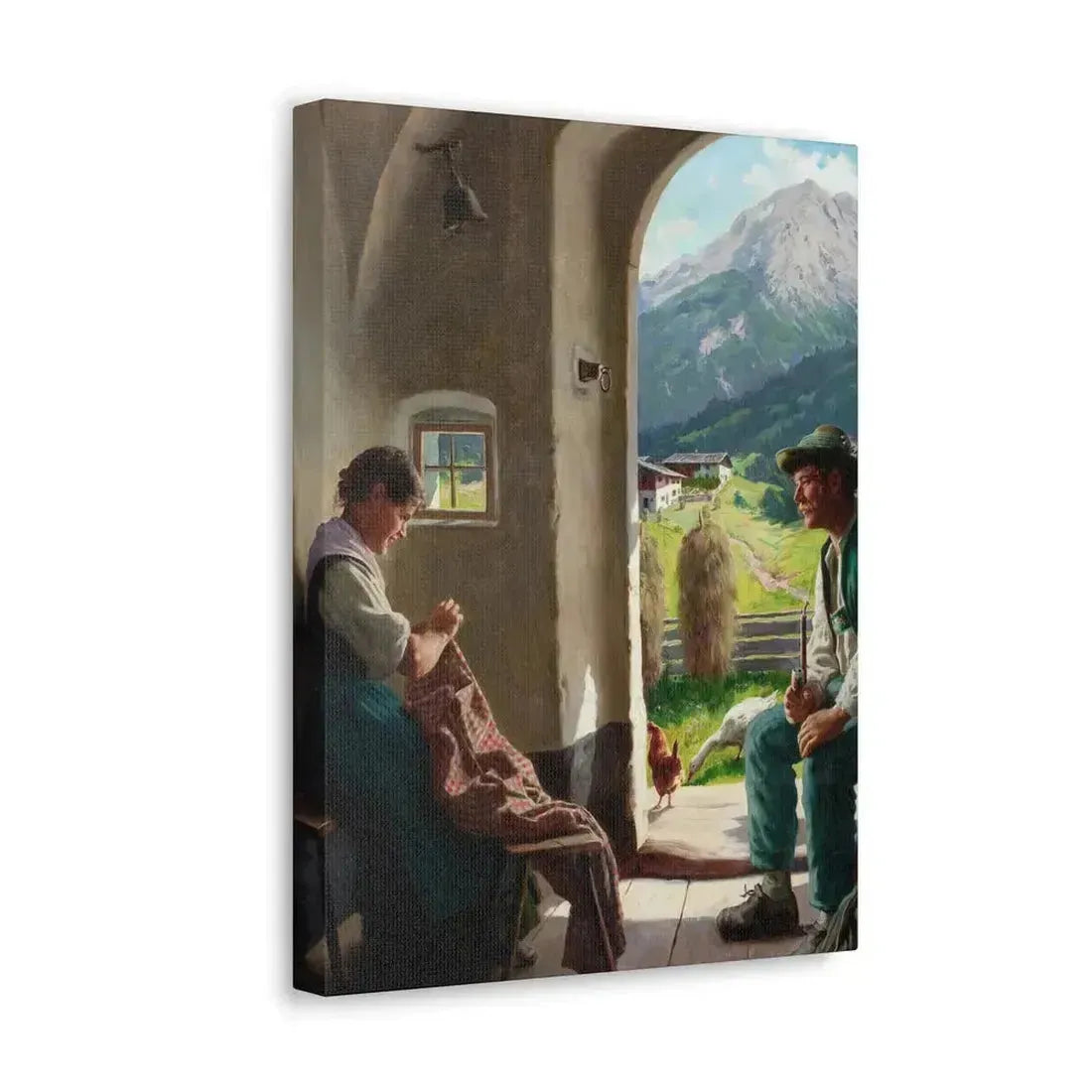 Emil Rau (1858-1897) A Conversation - Canvas Wall Art - The Sticker Space