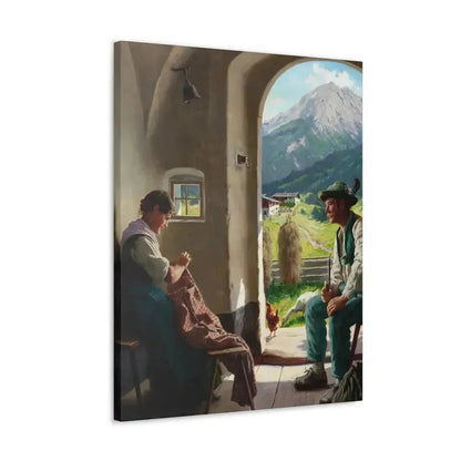 Emil Rau (1858-1897) A Conversation - Canvas Wall Art - The Sticker Space