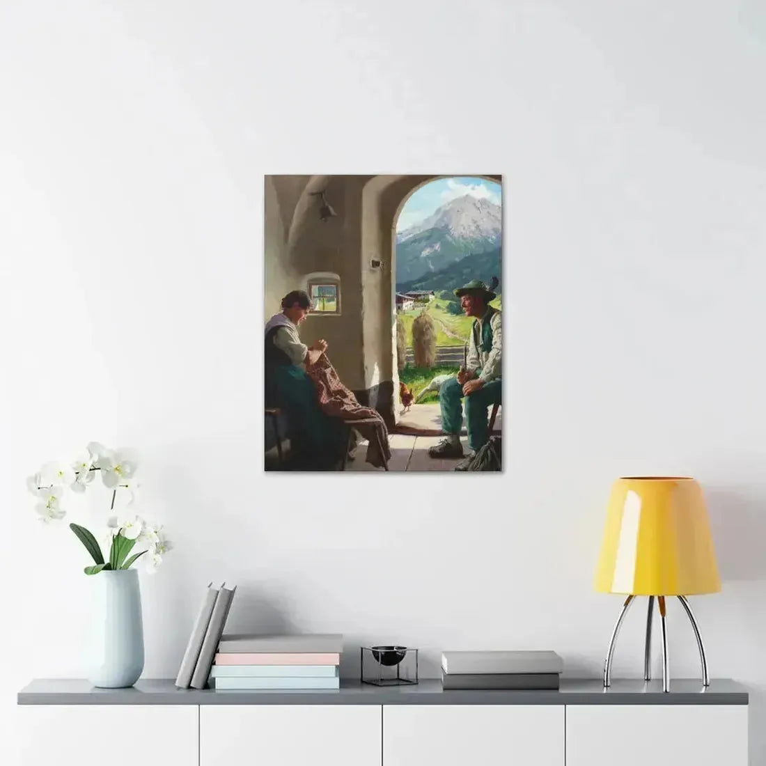 Emil Rau (1858-1897) A Conversation - Canvas Wall Art - The Sticker Space