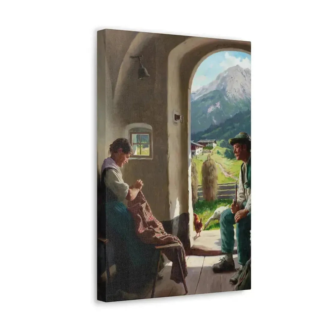 Emil Rau (1858-1897) A Conversation - Canvas Wall Art - The Sticker Space