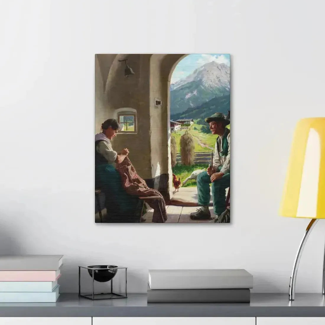 Emil Rau (1858-1897) A Conversation - Canvas Wall Art - The Sticker Space