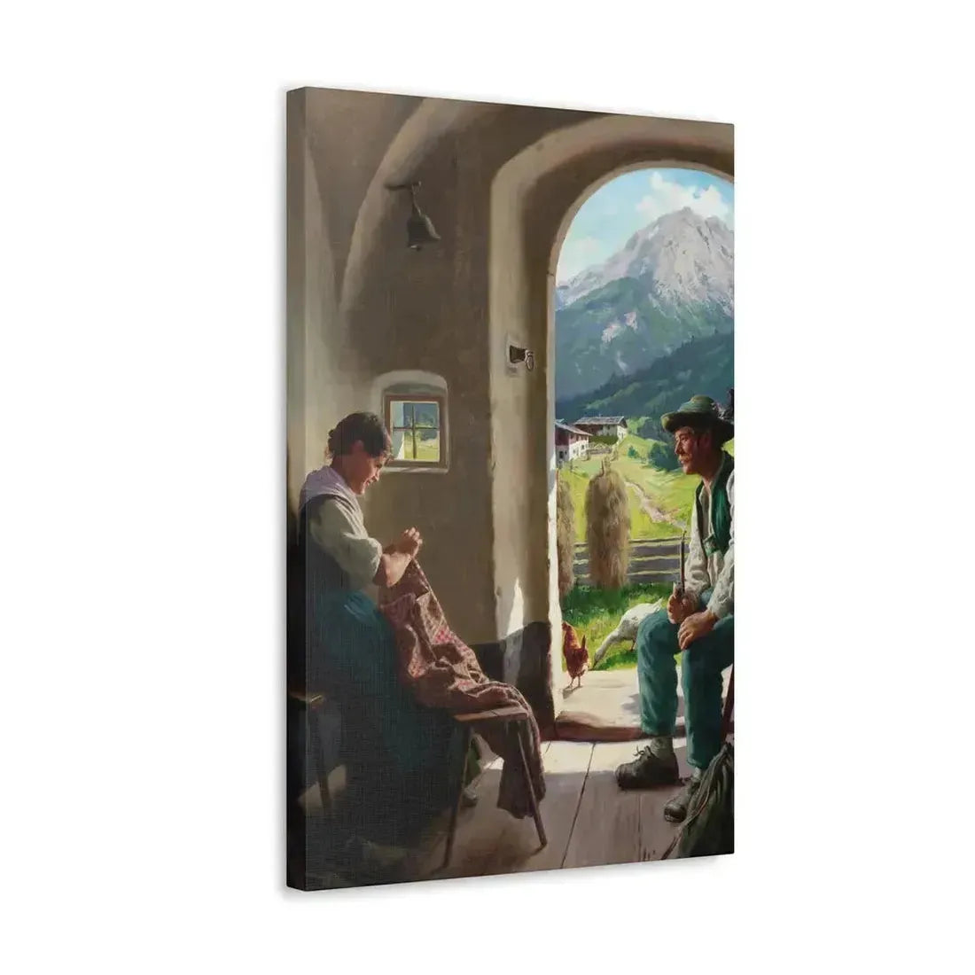 Emil Rau (1858-1897) A Conversation - Canvas Wall Art - The Sticker Space