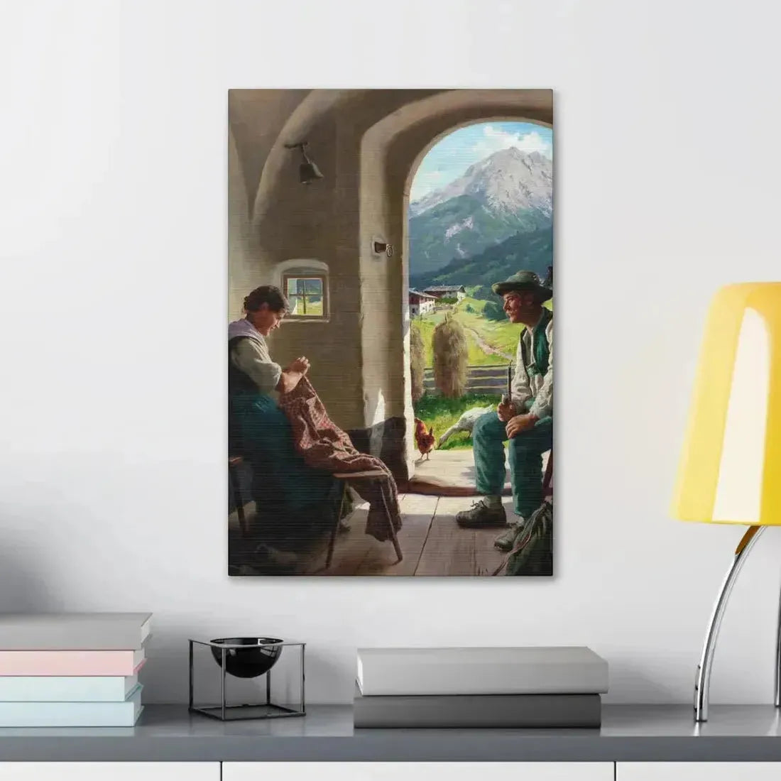 Emil Rau (1858-1897) A Conversation - Canvas Wall Art - The Sticker Space