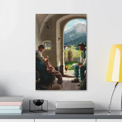 Emil Rau (1858-1897) A Conversation - Canvas Wall Art - The Sticker Space