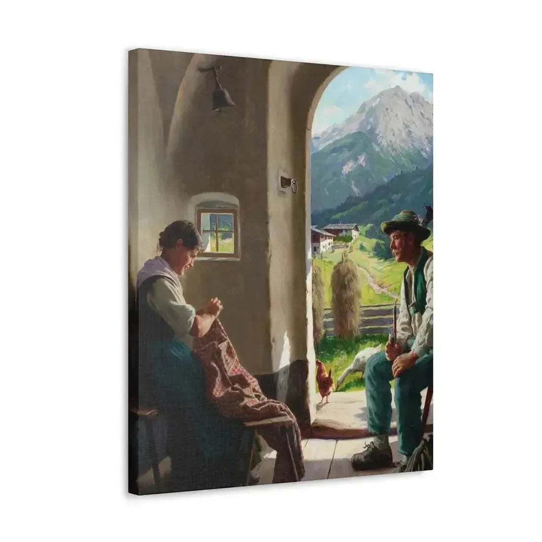 Emil Rau (1858-1897) A Conversation - Canvas Wall Art - The Sticker Space