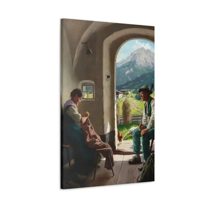 Emil Rau (1858-1897) A Conversation - Canvas Wall Art - The Sticker Space