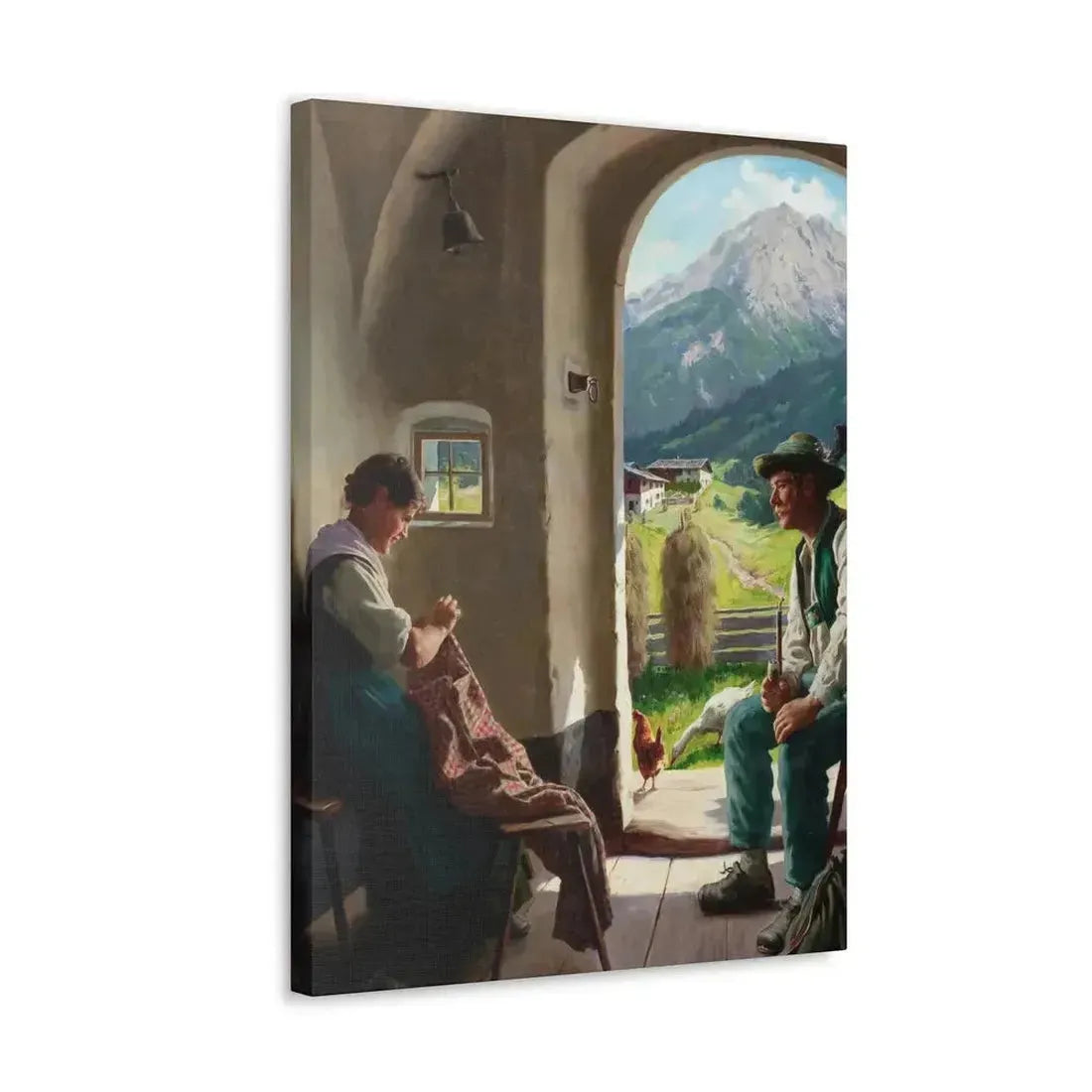 Emil Rau (1858-1897) A Conversation - Canvas Wall Art - The Sticker Space