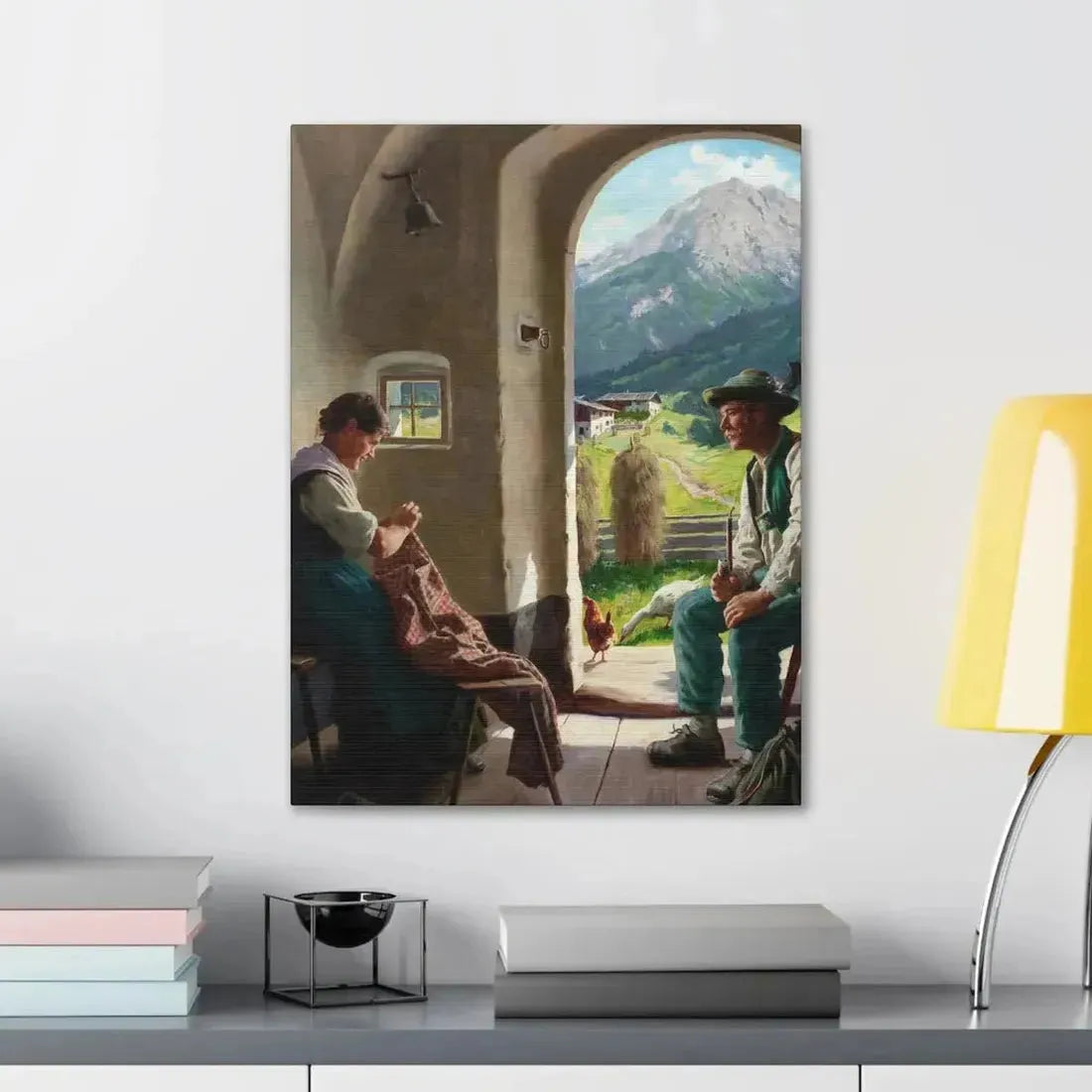 Emil Rau (1858-1897) A Conversation - Canvas Wall Art - The Sticker Space