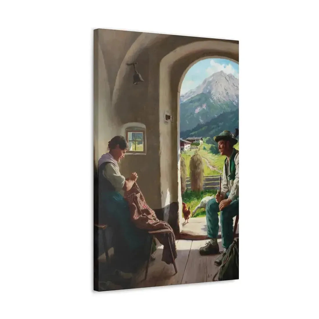 Emil Rau (1858-1897) A Conversation - Canvas Wall Art - The Sticker Space