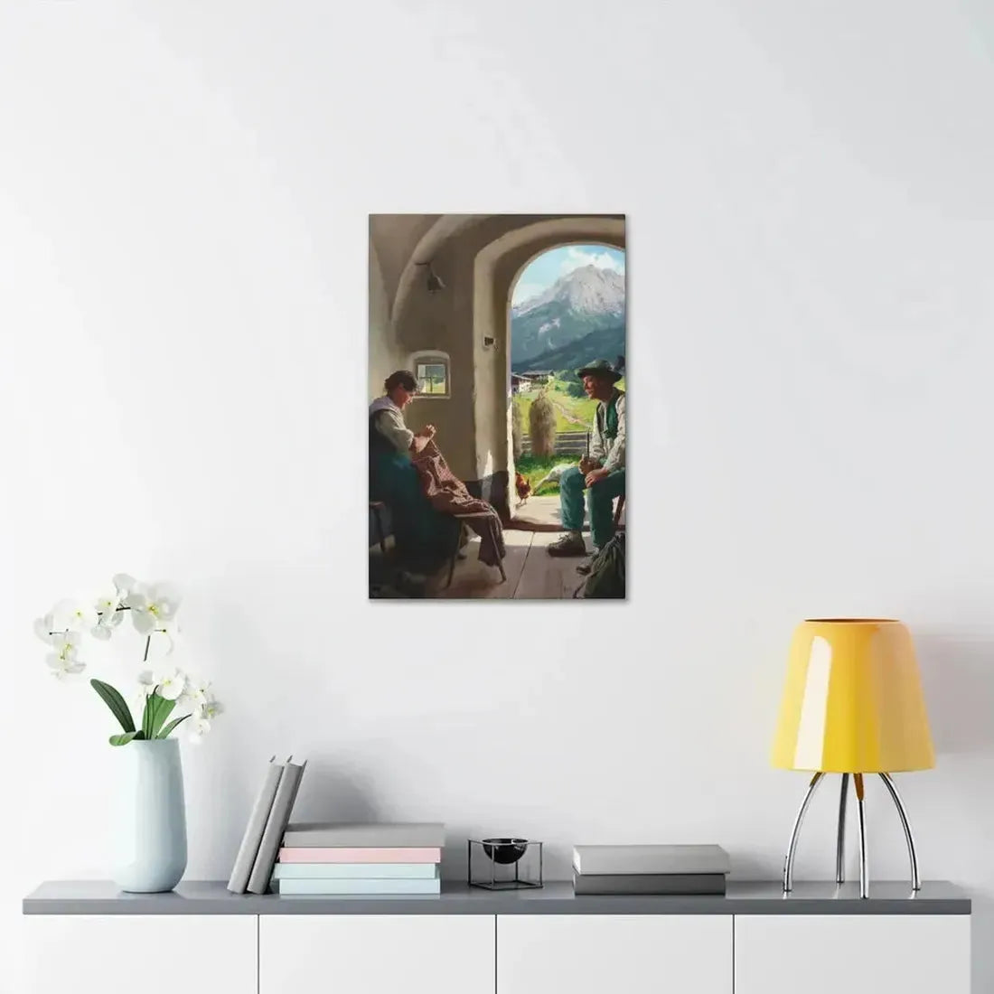 Emil Rau (1858-1897) A Conversation - Canvas Wall Art - The Sticker Space