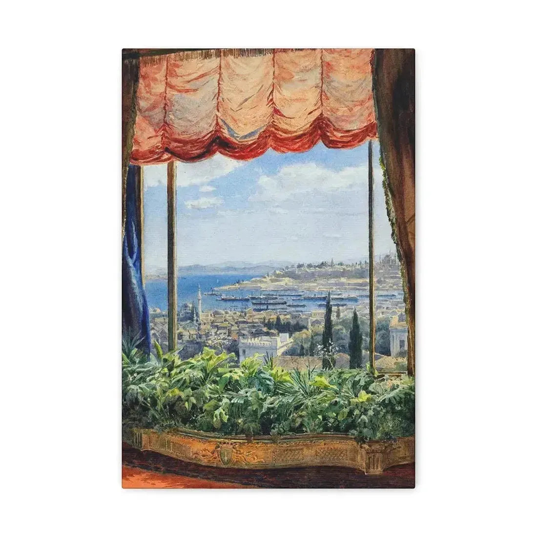 Emile Samoilovich Villiers de l'Isle Adam (1843-1889) View of Constantinople - Canvas Wall Art 12" x 18" 1.25" - The Sticker Space