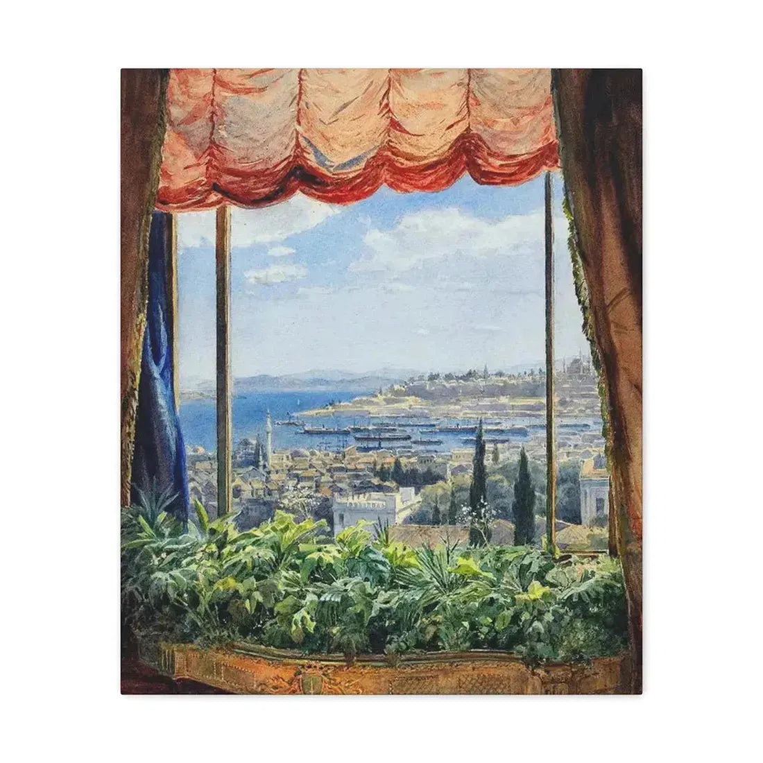 Emile Samoilovich Villiers de l'Isle Adam (1843-1889) View of Constantinople - Canvas Wall Art 20″ x 24″ 1.25" - The Sticker Space