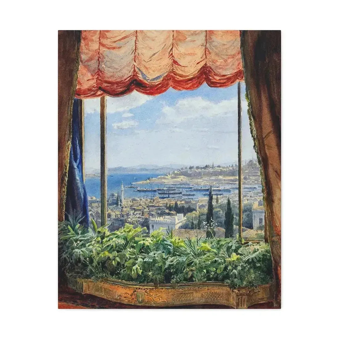 Emile Samoilovich Villiers de l'Isle Adam (1843-1889) View of Constantinople - Canvas Wall Art 24″ x 30″ 1.25" - The Sticker Space
