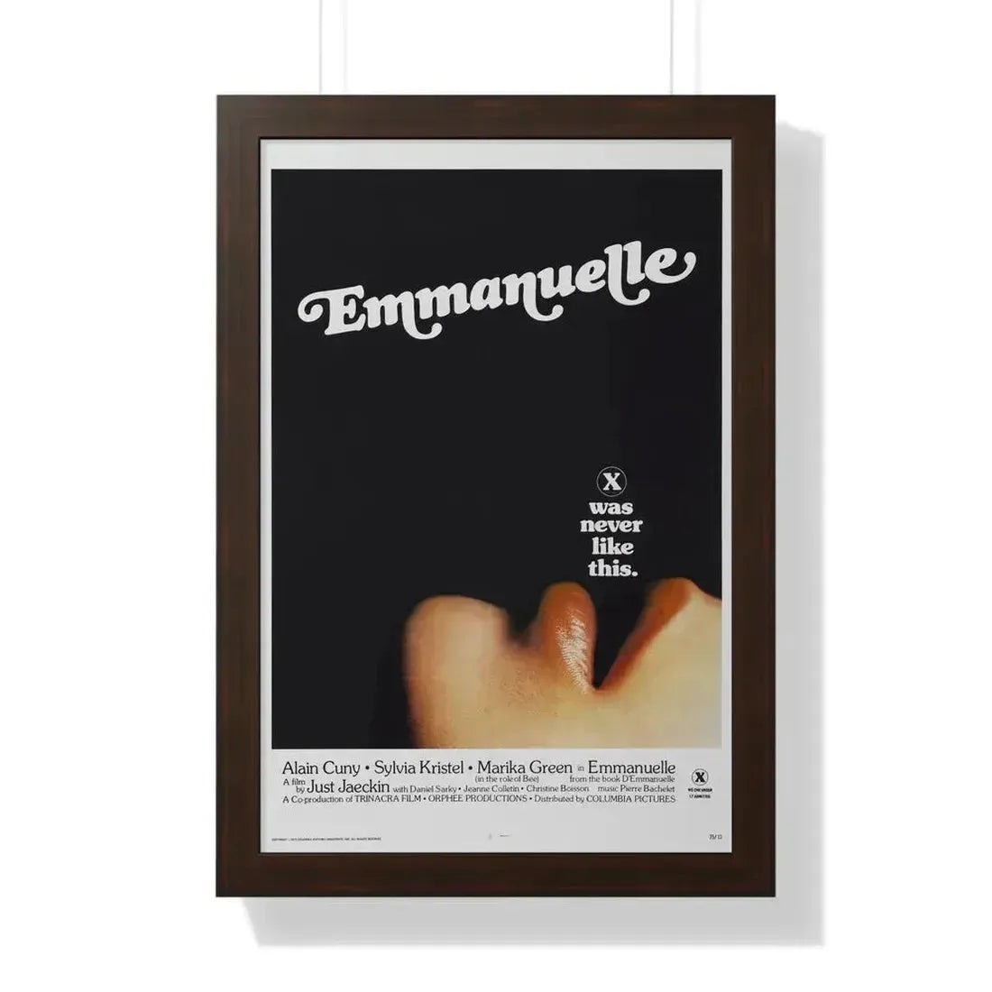 EMMANUELLE 1974 - Framed Movie Poster 16″ x 24″ Walnut - The Sticker Space
