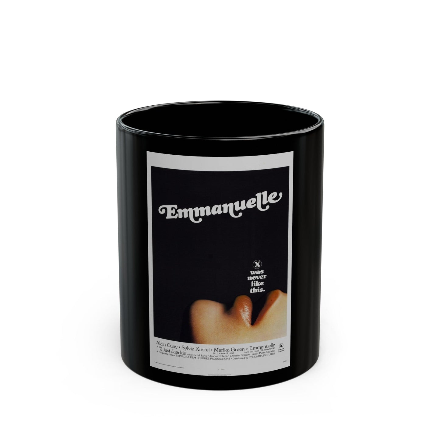 EMMANUELLE 1974 Movie Poster - Black Coffee Mug-11oz-The Sticker Space