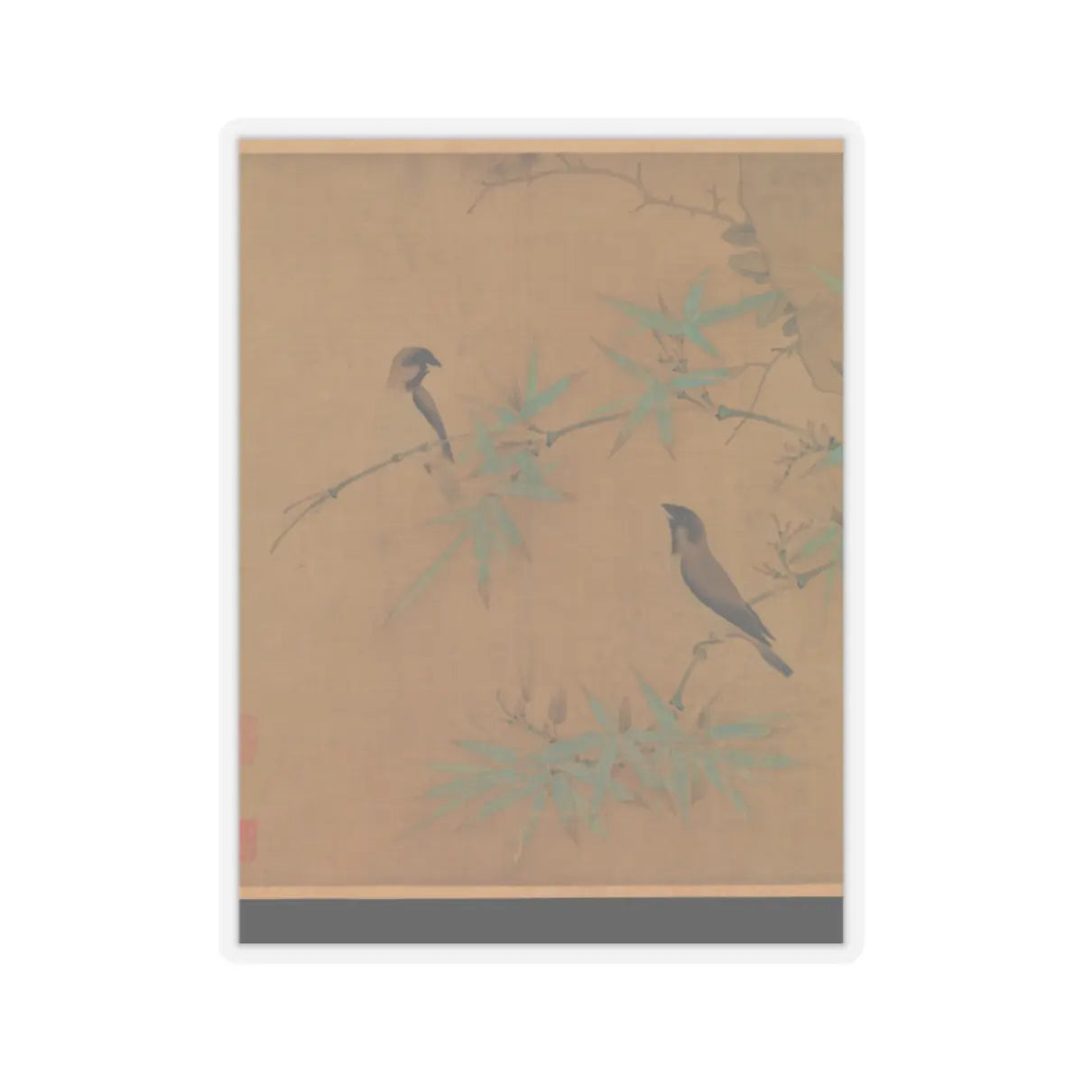 Emperor Huizong - Finches and bamboo - early 12th century v11 - STICKER Vinyl Kiss-Cut Decal