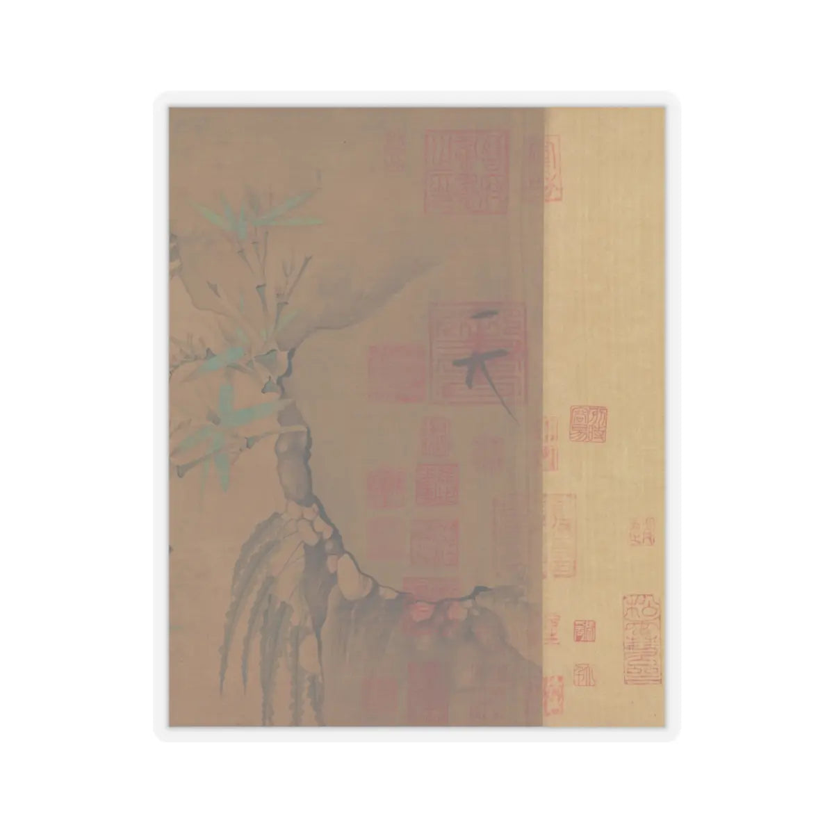 Emperor Huizong - Finches and bamboo - early 12th century v13 - STICKER Vinyl Kiss-Cut Decal