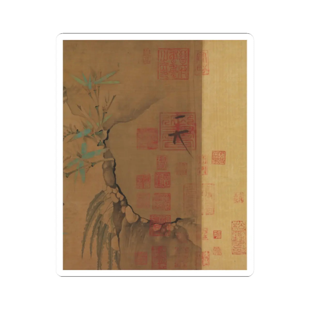 Emperor Huizong - Finches and bamboo - early 12th century v13 - STICKER Vinyl Kiss-Cut Decal