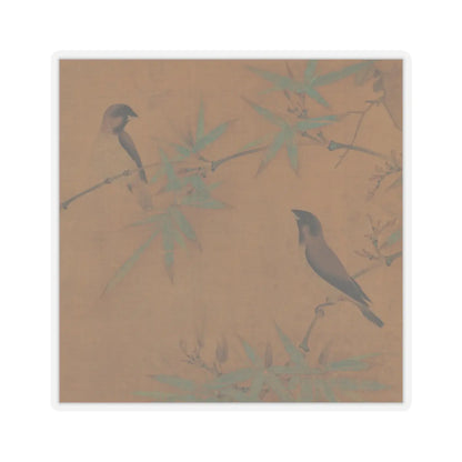 Emperor Huizong - Finches and bamboo - early 12th century v16 - STICKER Vinyl Kiss-Cut Decal