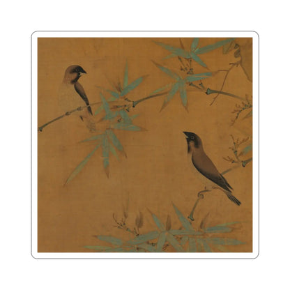 Emperor Huizong - Finches and bamboo - early 12th century v16 - STICKER Vinyl Kiss-Cut Decal