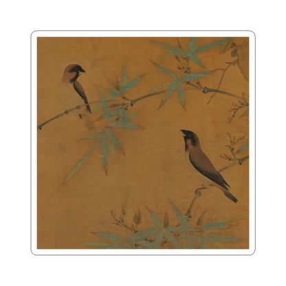 Emperor Huizong - Finches and bamboo - early 12th century v16 - STICKER Vinyl Kiss-Cut Decal