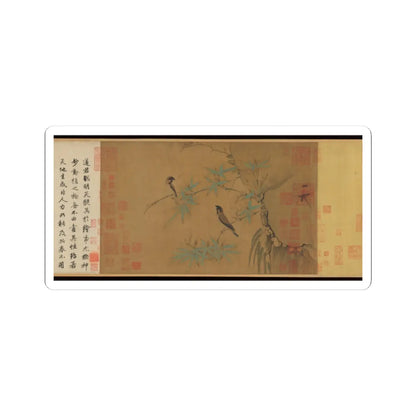 Emperor Huizong - Finches and bamboo - early 12th century v3 - STICKER Vinyl Kiss-Cut Decal