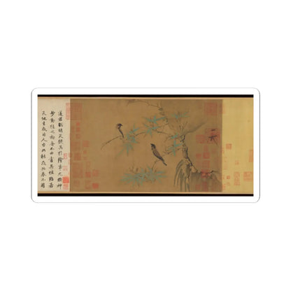 Emperor Huizong - Finches and bamboo - early 12th century v3 - STICKER Vinyl Kiss-Cut Decal