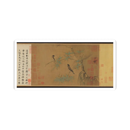 Emperor Huizong - Finches and bamboo - early 12th century v3 - STICKER Vinyl Kiss-Cut Decal