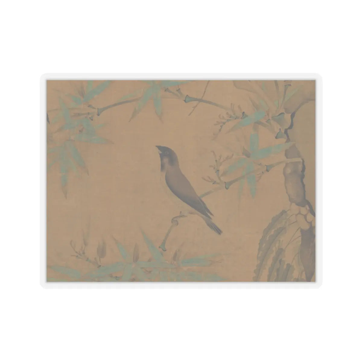 Emperor Huizong - Finches and bamboo - early 12th century v9 - STICKER Vinyl Kiss-Cut Decal