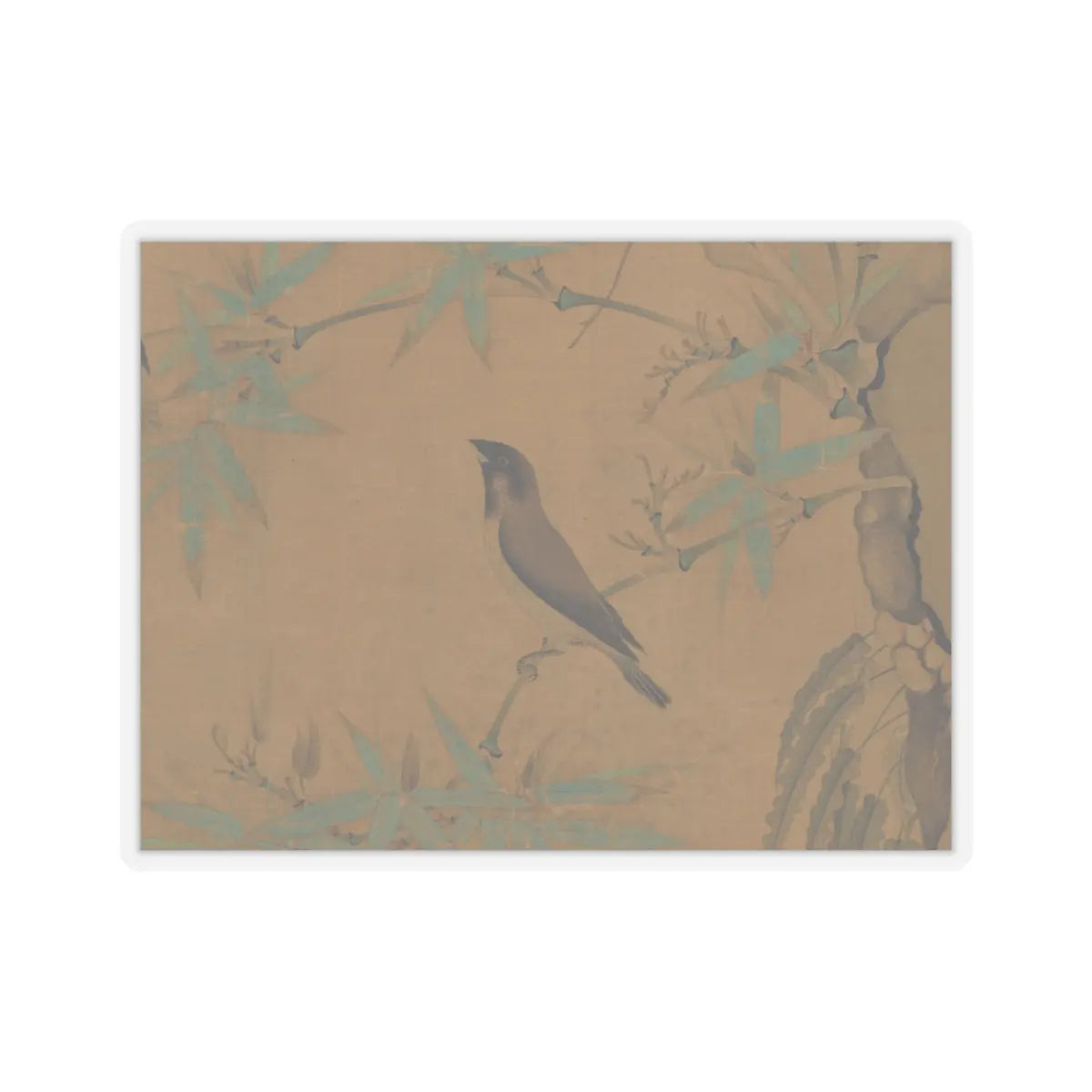 Emperor Huizong - Finches and bamboo - early 12th century v9 - STICKER Vinyl Kiss-Cut Decal