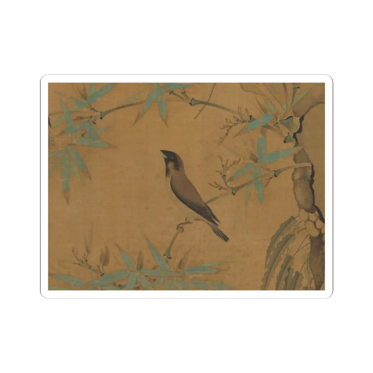 Emperor Huizong - Finches and bamboo - early 12th century v9 - STICKER Vinyl Kiss-Cut Decal