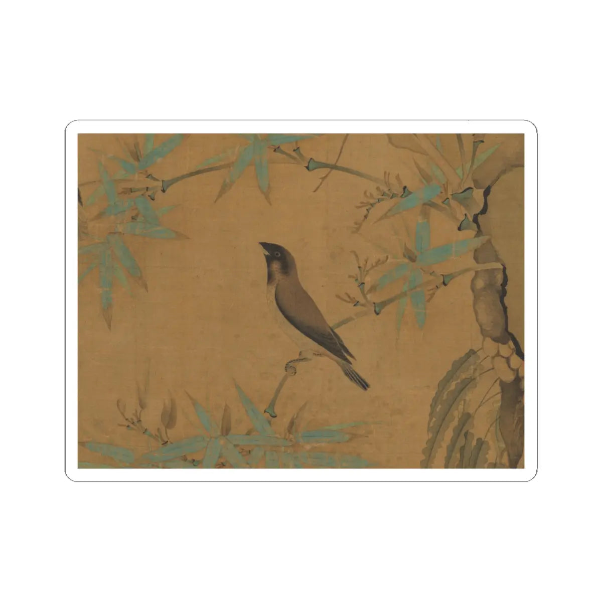 Emperor Huizong - Finches and bamboo - early 12th century v9 - STICKER Vinyl Kiss-Cut Decal
