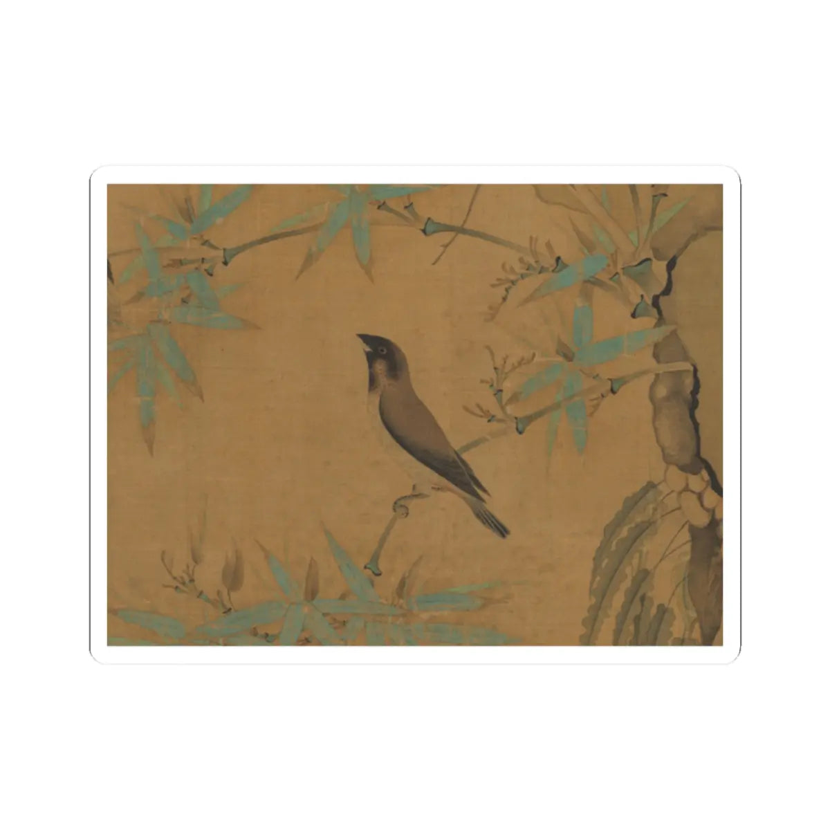 Emperor Huizong - Finches and bamboo - early 12th century v9 - STICKER Vinyl Kiss-Cut Decal
