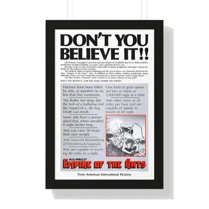 EMPIRE OF THE ANTS (TEASER) 1977 - Framed Movie Poster 16″ x 24″ Black - The Sticker Space