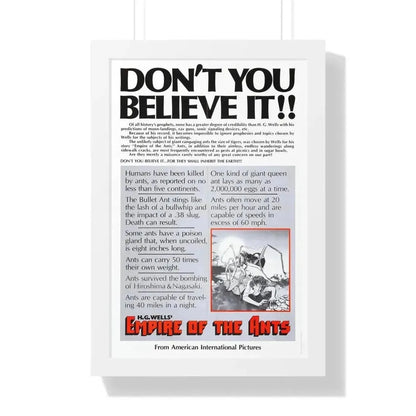 EMPIRE OF THE ANTS (TEASER) 1977 - Framed Movie Poster 16″ x 24″ White - The Sticker Space