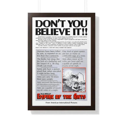 EMPIRE OF THE ANTS (TEASER) 1977 - Framed Movie Poster 20" x 30" Walnut - The Sticker Space