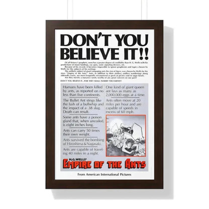 EMPIRE OF THE ANTS (TEASER) 1977 - Framed Movie Poster - The Sticker Space