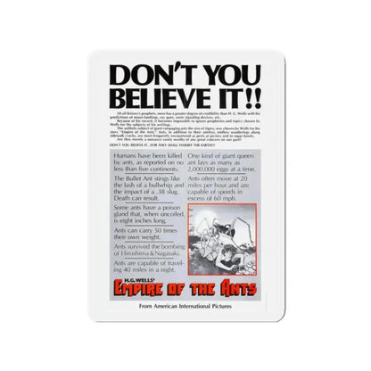 EMPIRE OF THE ANTS (TEASER) 1977 Movie Poster - Refrigerator Magnet 2 Inch - The Sticker Space