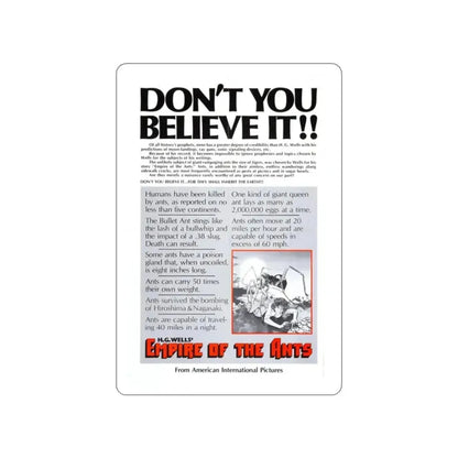 EMPIRE OF THE ANTS (TEASER) 1977 Movie Poster STICKER Vinyl Die-Cut Decal 2 Inch - The Sticker Space