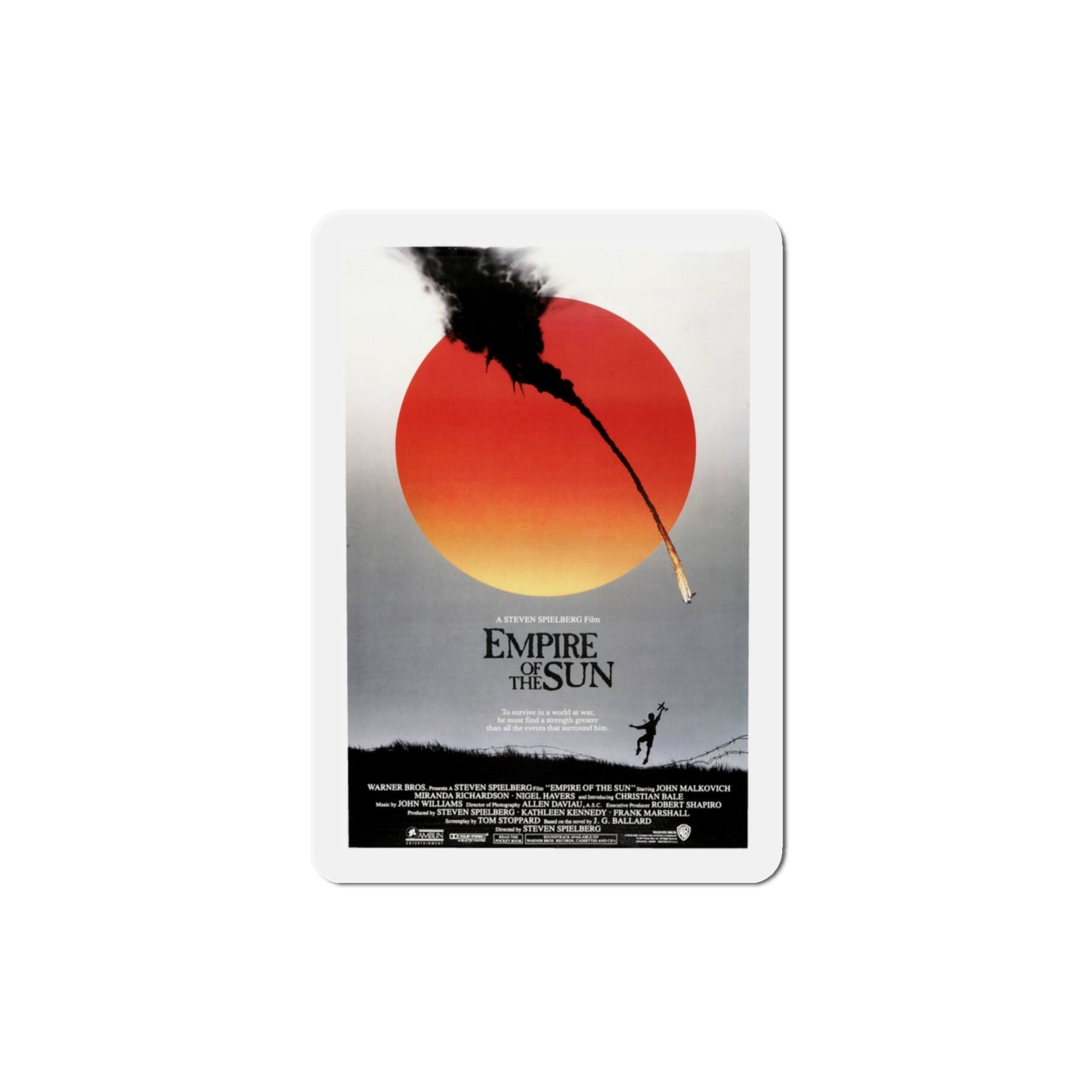 Empire of the Sun 1987 Movie Poster Die-Cut Magnet-3" x 3"-The Sticker Space