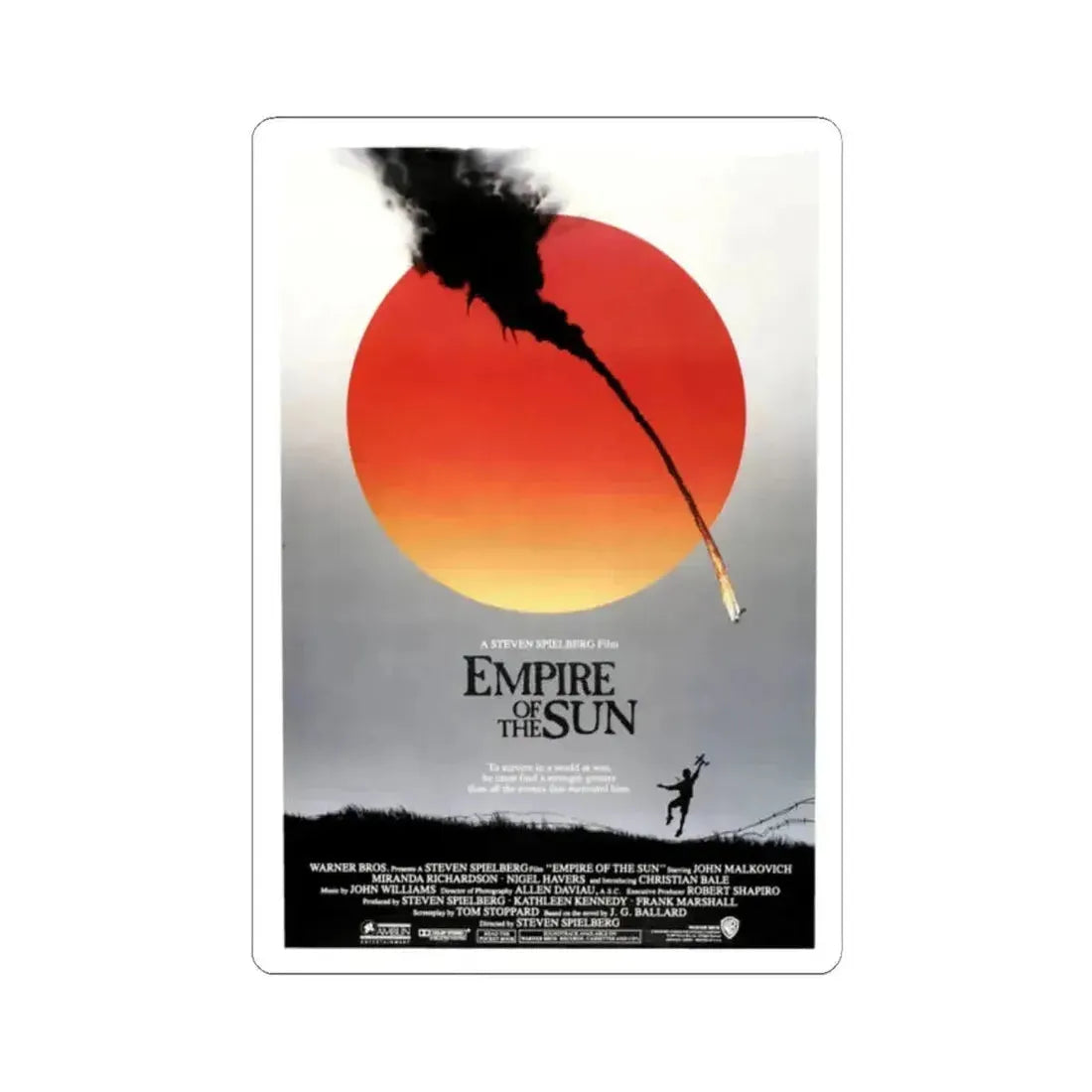 Empire of the Sun 1987 Movie Poster - STICKER Vinyl Kiss-Cut Decal 2 Inch White - The Sticker Space